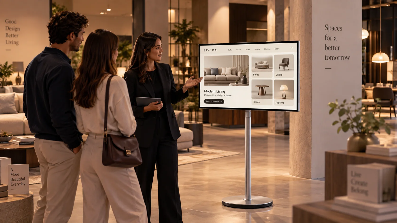 Smart Display in een winkelshowroom